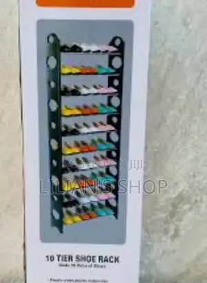 10 Tier Shoe Rack Black