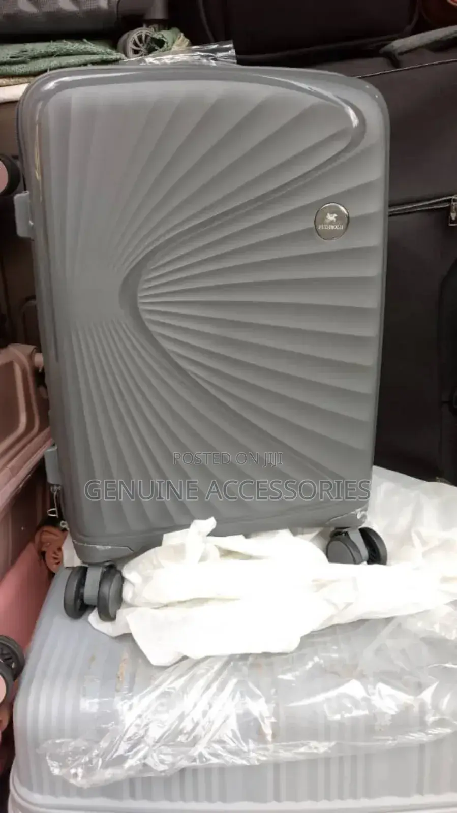 Gey Rubber Medium Suitcase