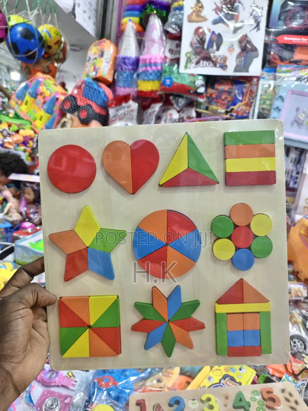 Wooden Geometric Shape Puzzle Board