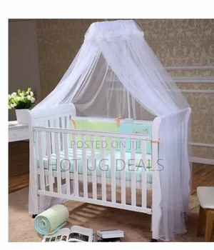 Baby Cot Mosquito Net With Stand - White
