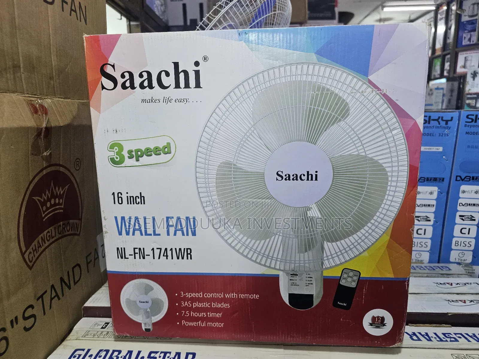 Saachi Wall Fan With Remote Control