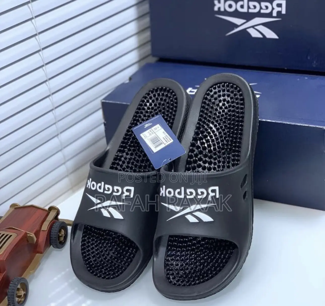 Original Black Classic Reebok Massage Sandals
