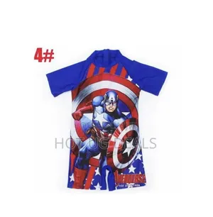 Kid's Swimming Costume Wear With Cap (3 - 16 Years) - Blue