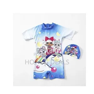 Kid's Swimming Costume Wear With Cap (3 - 16 Years)