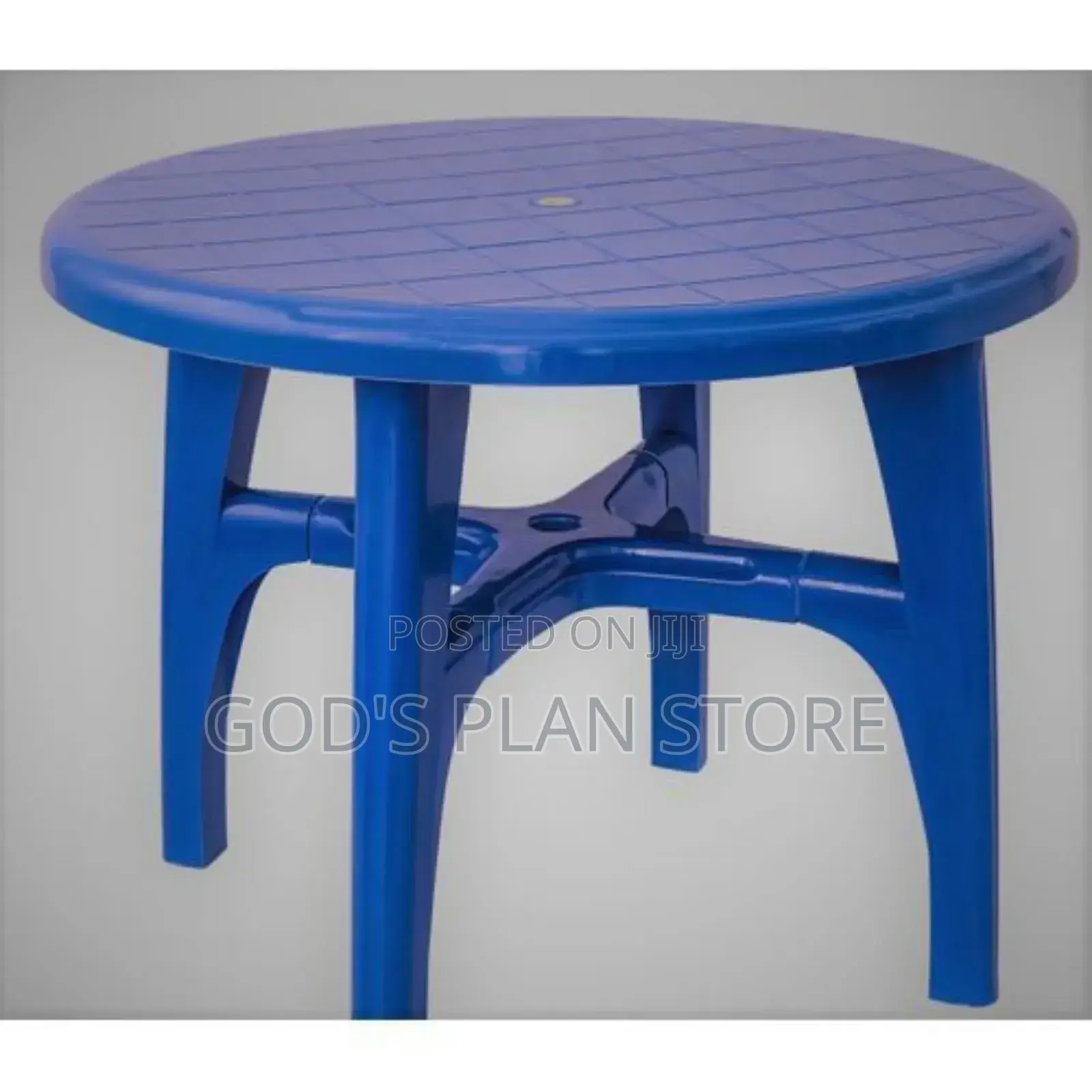 Outdoor Round Plastic Table Blue