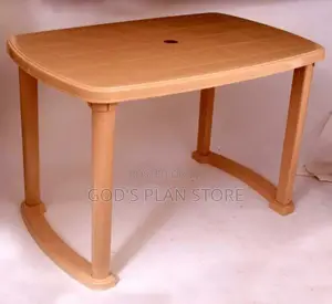 Brown Plastic Rectangular Table
