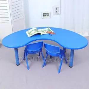 Blue Moon Shaped Plastic Kids Table