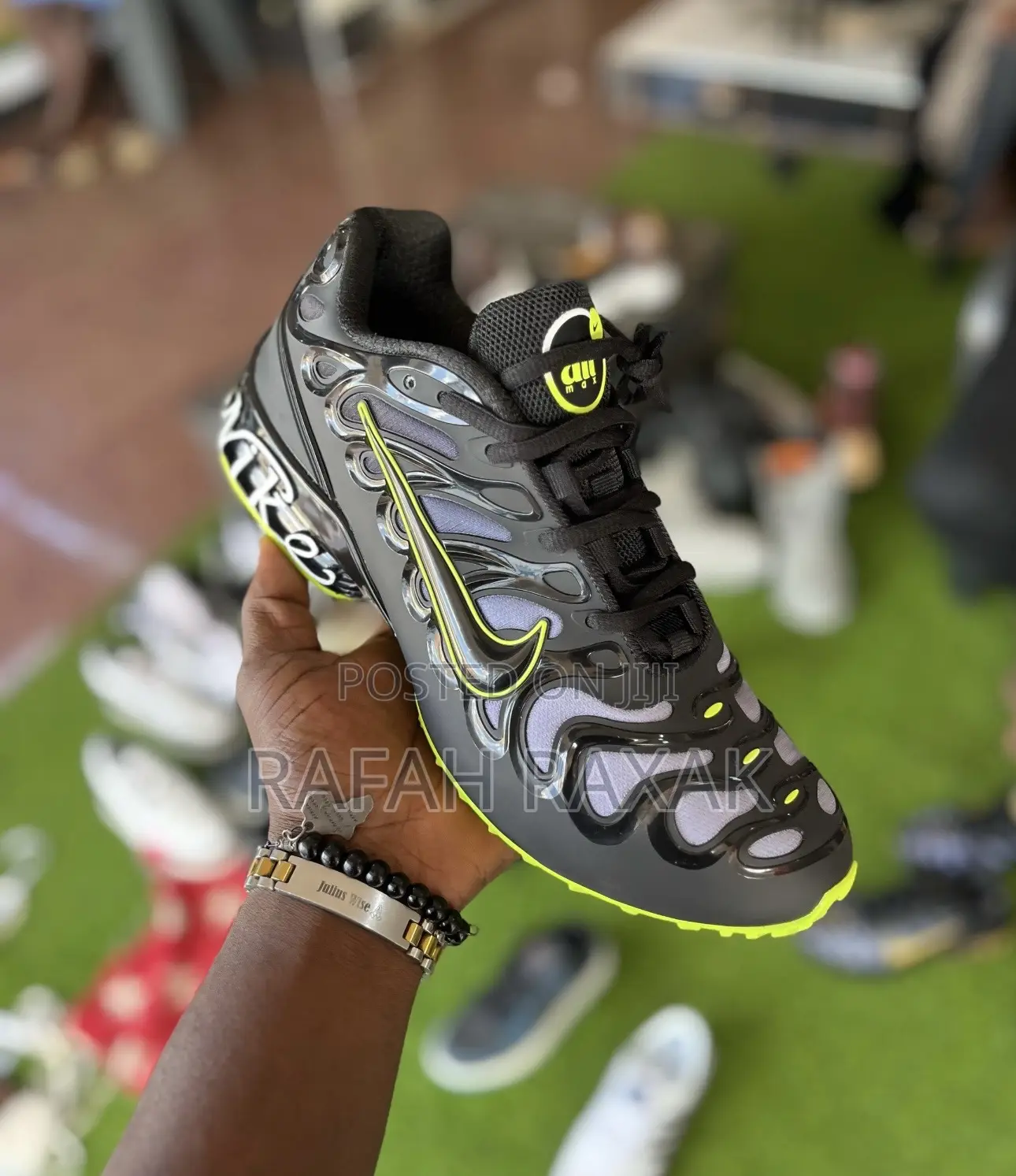 Men’S Black/Light Green Nike Air Max Plus Drift Sneakers