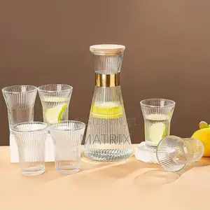 A Jug and 6 Drinking Glasses Set - Transparent