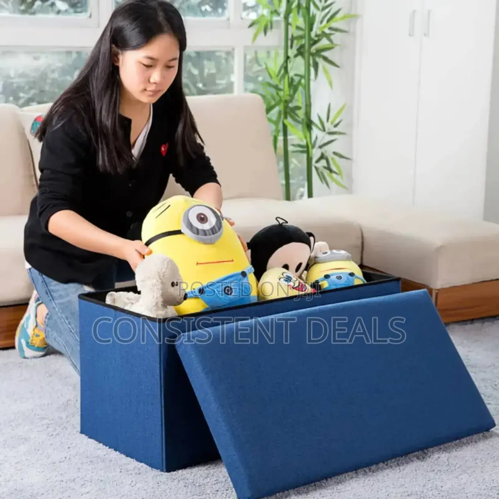 Foldable Ottoman Multifunctional Storage Stool