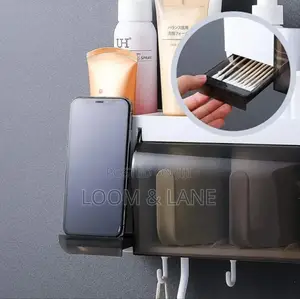 Punch Free Super Bathroom Toothbrush Holder Storage Rack