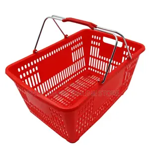 Heavy-Duty Plastic Shopping Supermarket Basket