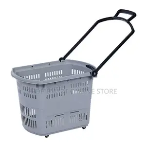 Gray Plastic Supermarket Trolleys