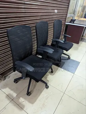 Second Hand Back Mesh Office Chairs, 3 Pieces
