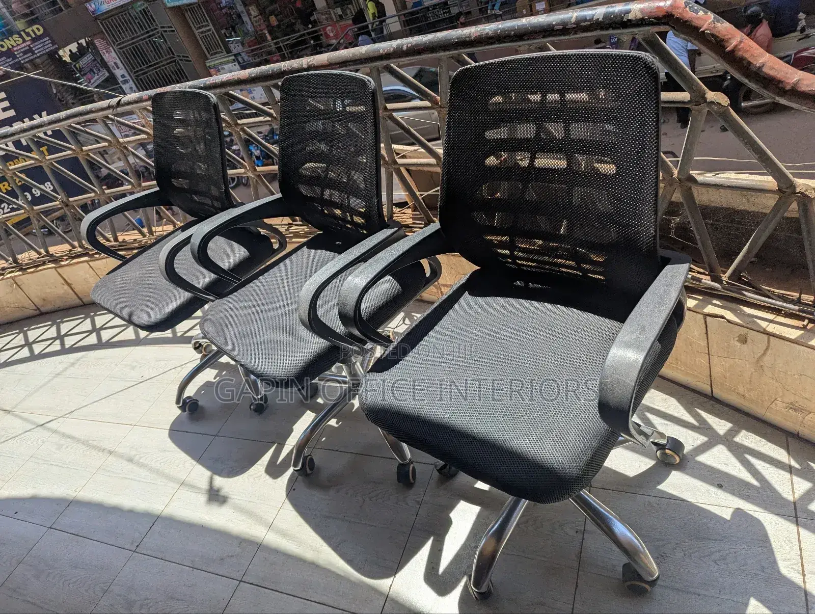 Back Mesh Office Chairs, 3 Pieces