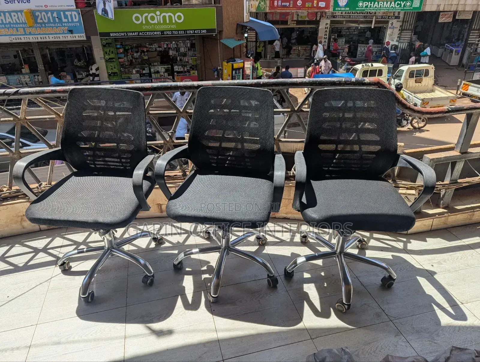 Back Mesh Office Chairs, 3 Pieces