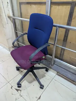 Maroon Blue Chair With Adjustable Heights