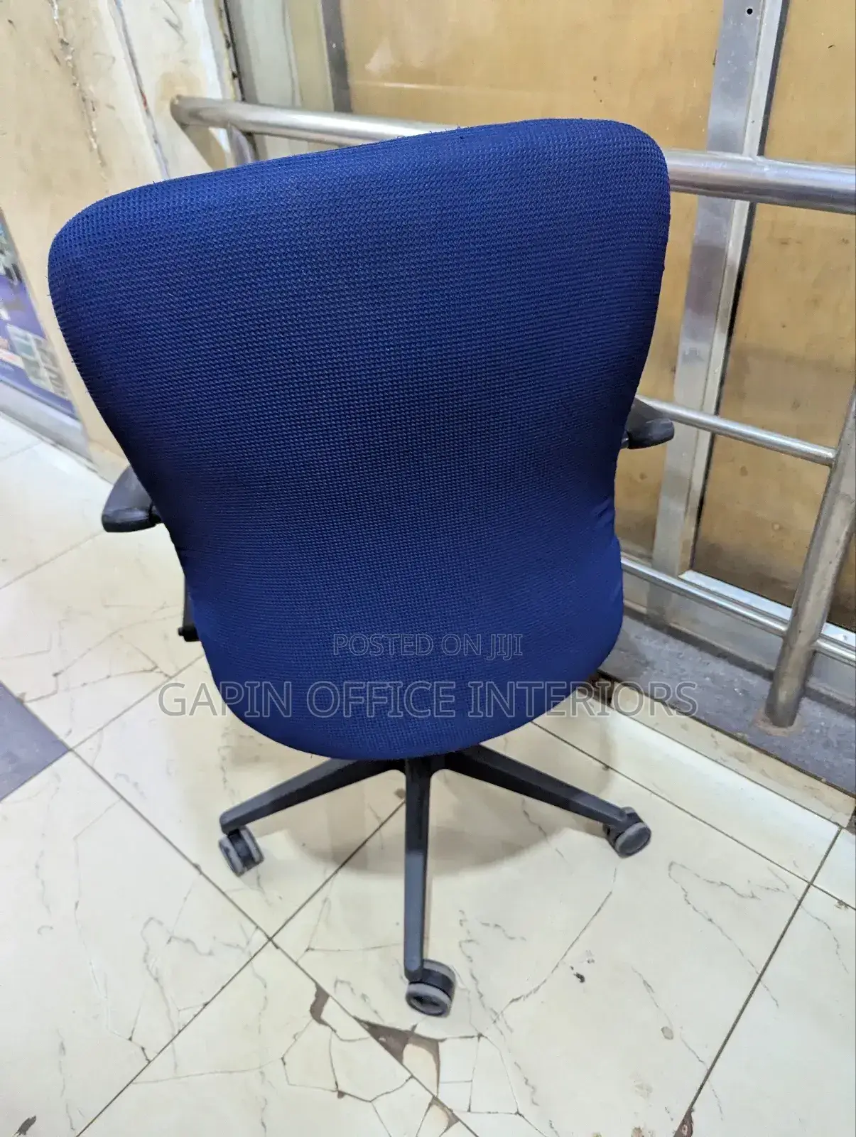 Maroon Blue Chair With Adjustable Heights