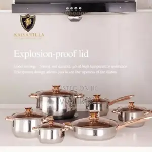 12pcs Multi-Purpose Stainless Steel Saucepans Dishes -Silver