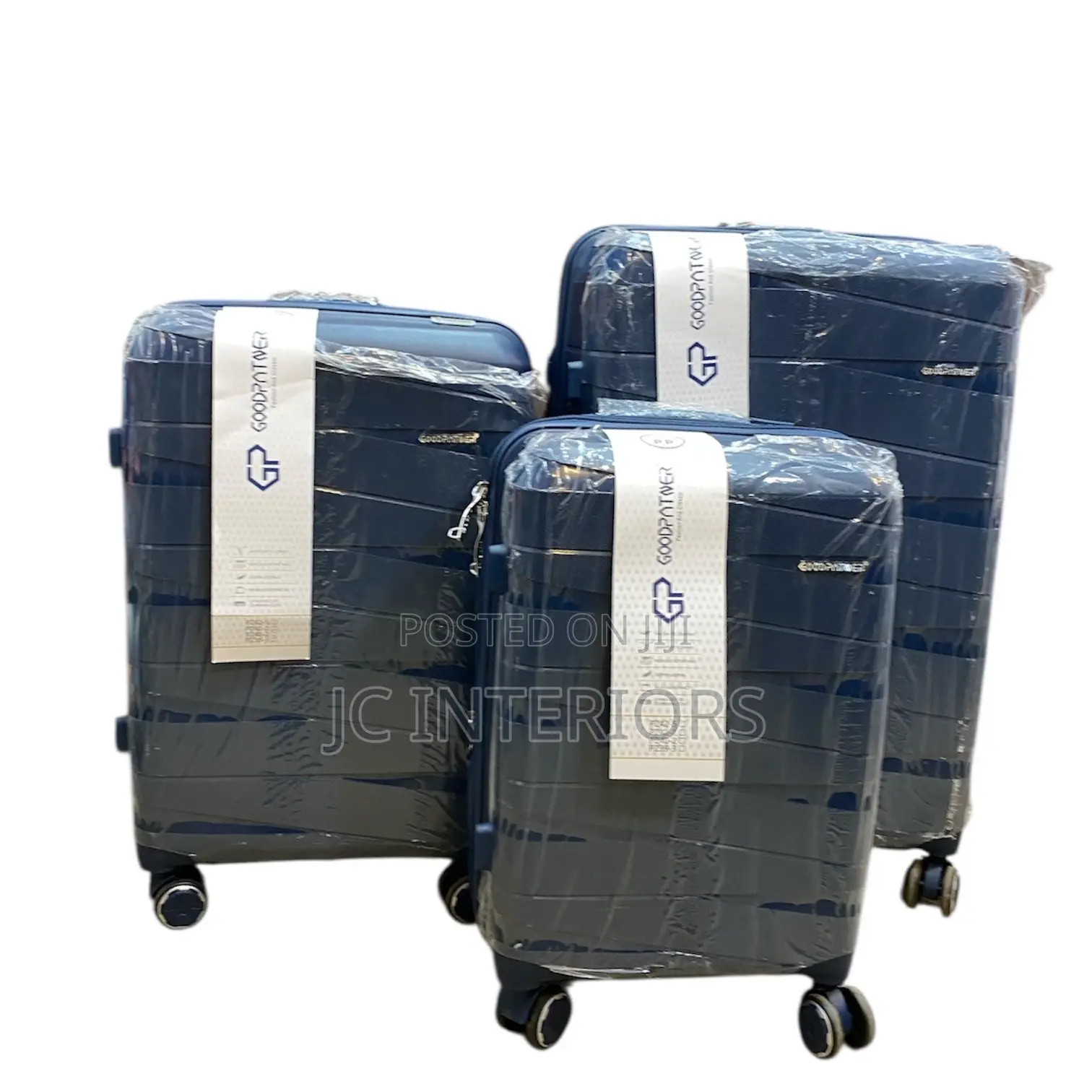 3pc Rubber Suit Cases - Grey