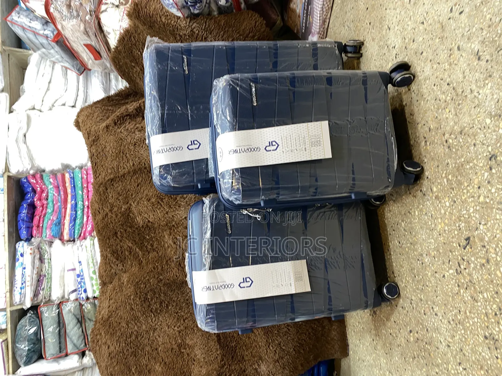 3pc Rubber Suit Cases - Grey
