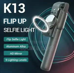 Multifunction Selfie Stick With Flip Up Light