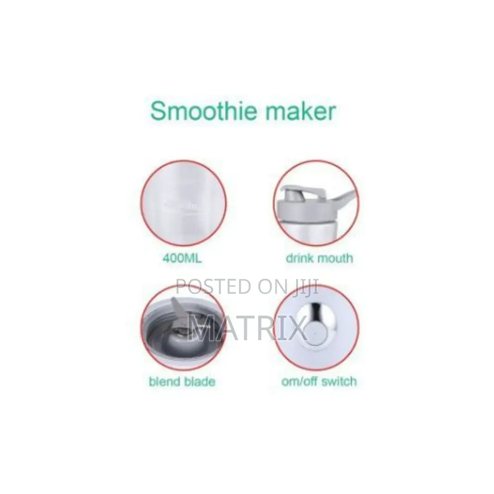 Sokany 400ml Smoothie Maker 260w, - White