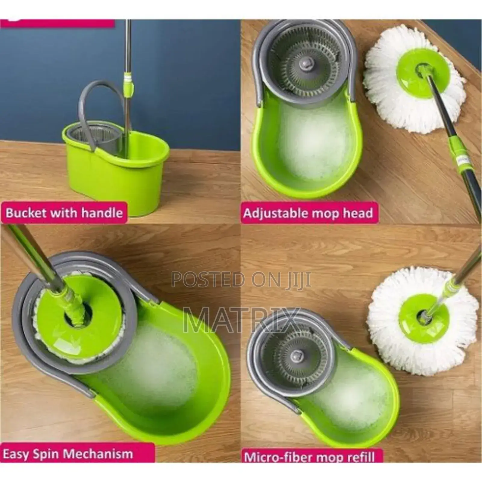 Spin Mopper Floor Cleaning Mop Rolling