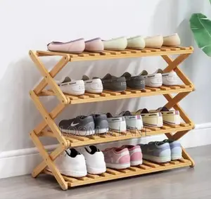 5 Tier Bamboo Foldable Shoe Rack
