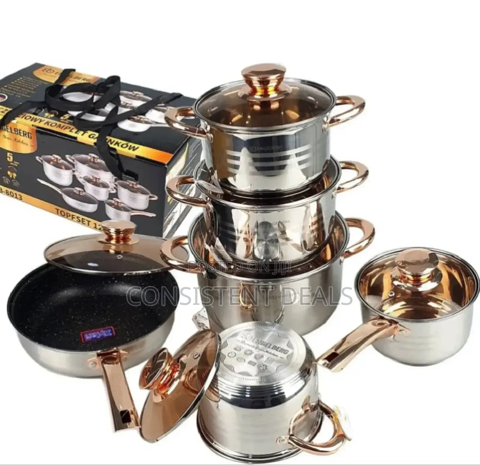 12pcs Stainless Steel Cookware Set
