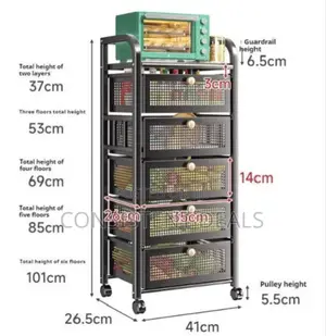 Drawer Type Kitchen Storage Mobile Rack