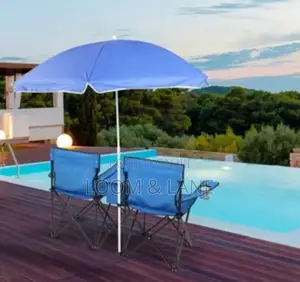 2 Foldable Camping Chairs With Umbrella