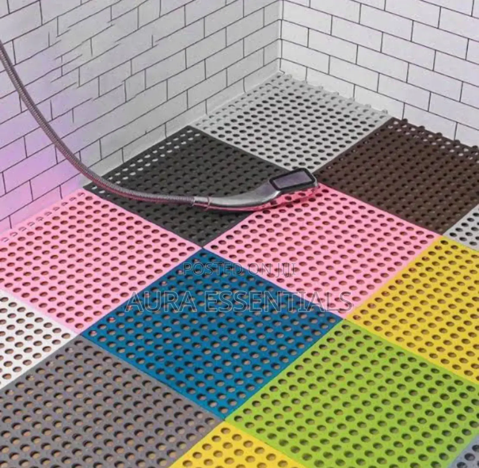 Generic 6pcs Anti-Slip Splicing PVC Bathroom Mats