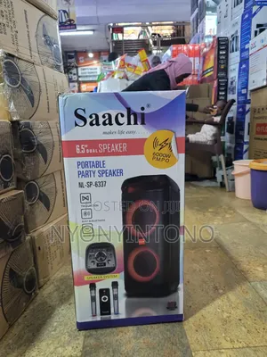 Saachi 6.5 Rechargeable Speaker,2 Wireless Microphones
