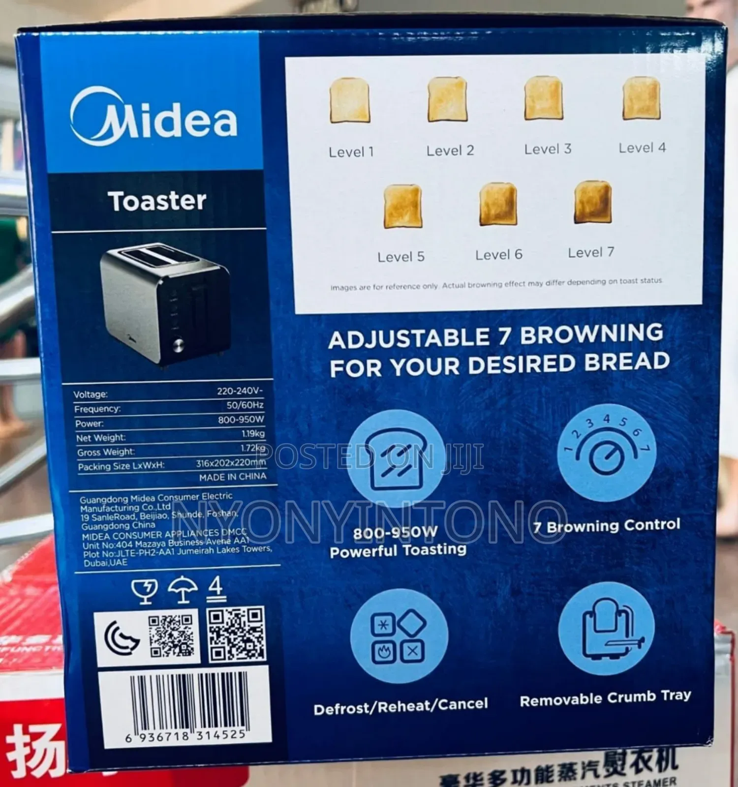 Midea 2slice Automatic Bread Toaster, 2years Warranty