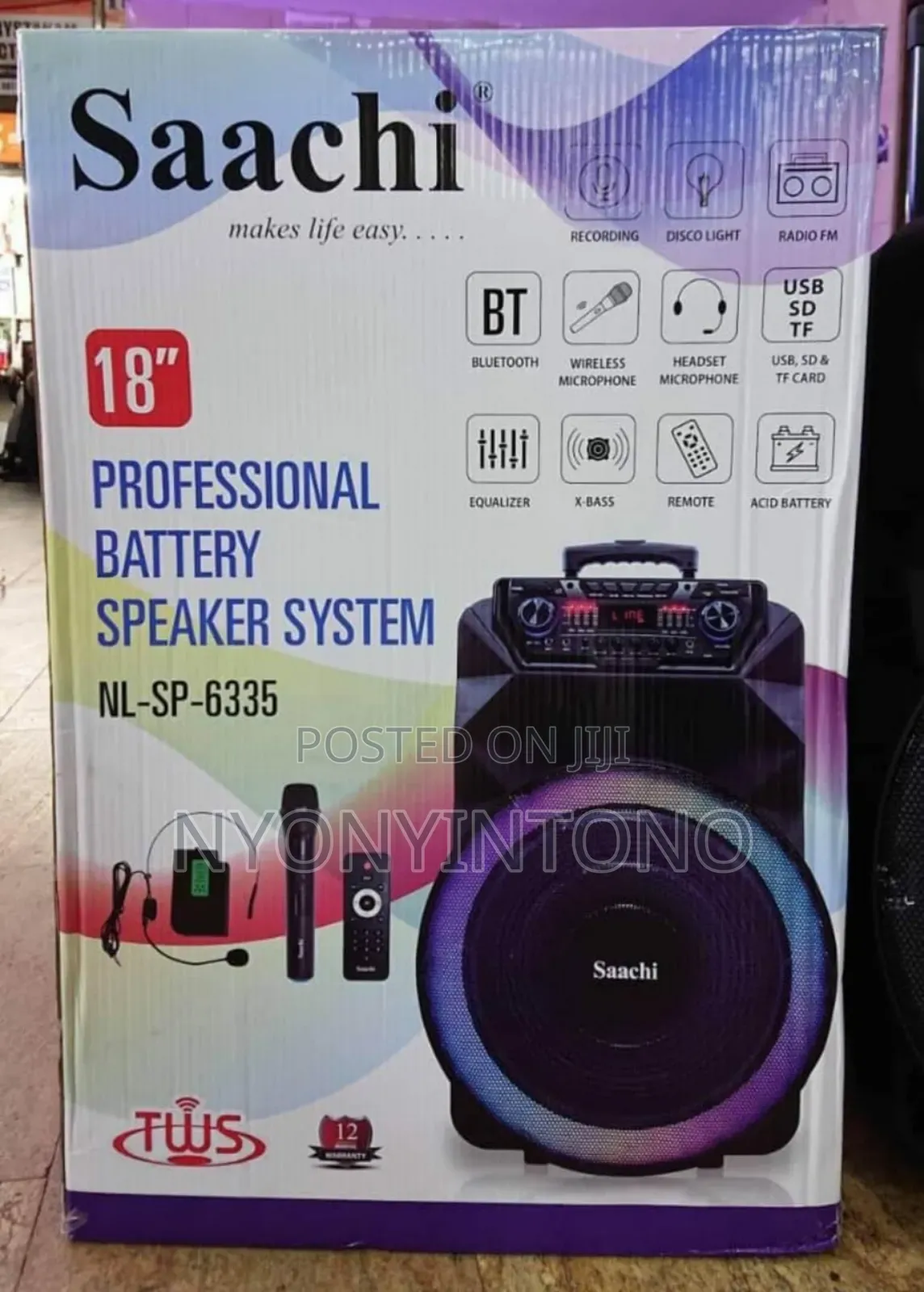 Saachi 18" Rechargeable Bluetooth Speaker
