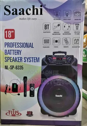 Saachi 18" Rechargeable Bluetooth Speaker