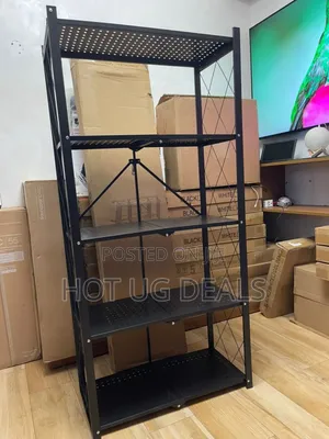 5-tier Foldable Storage Rack Organizer With Trolleys