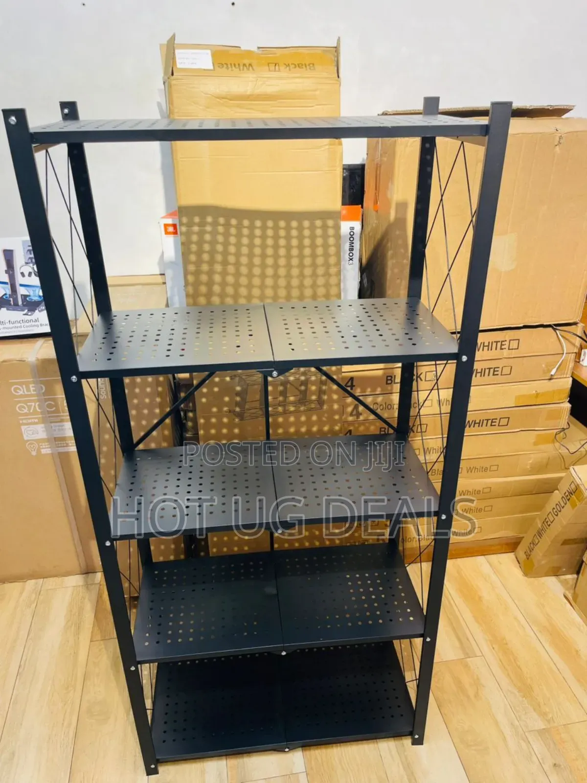 5-tier Foldable Storage Rack Organizer With Trolleys