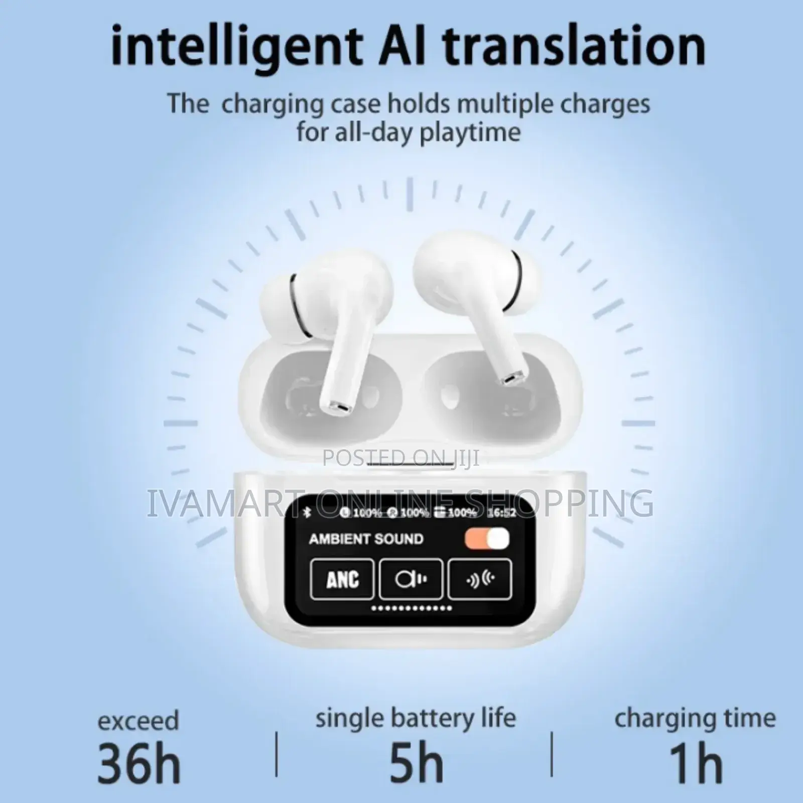 Anc / Enc Smart Wireless Earbuds Pro - Ai Touchscreen