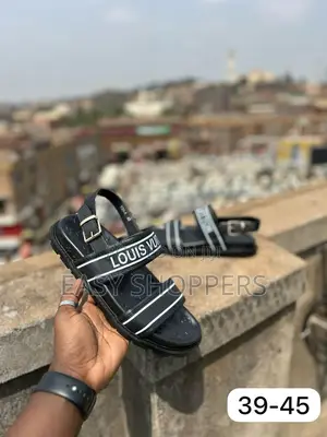 Original Men’S Louis Vuitton Ankle Strap Leather Sandals