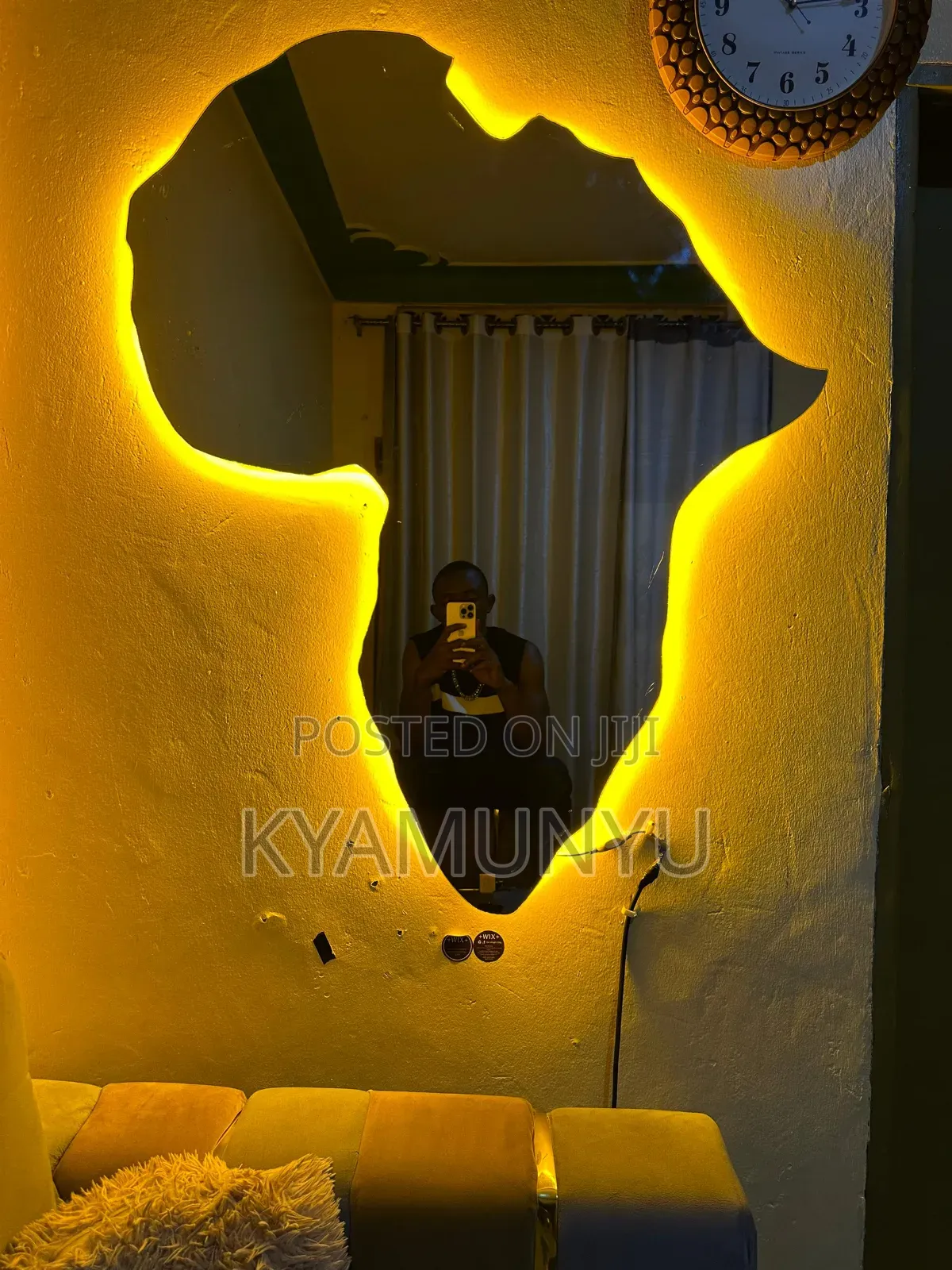 African Map Mirror