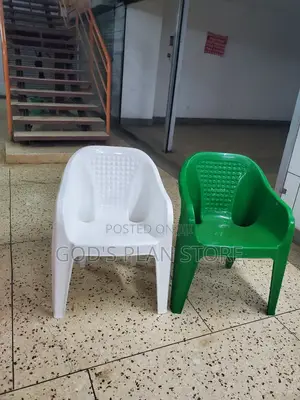 Green and White Plastic Chairs Plastic Chairs