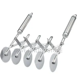 5 Wheel Pastry Cutter Pizza Knife Divider With Handle
