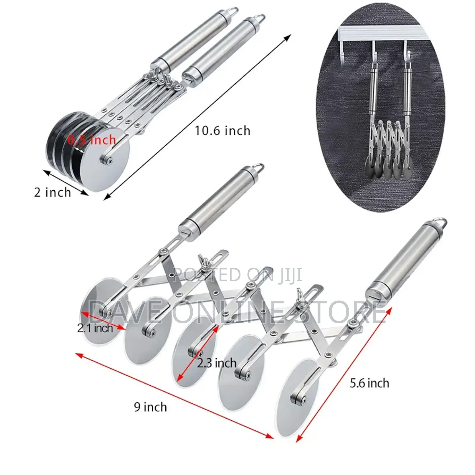 5 Wheel Pastry Cutter Pizza Knife Divider With Handle