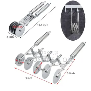 5 Wheel Pastry Cutter Pizza Knife Divider With Handle