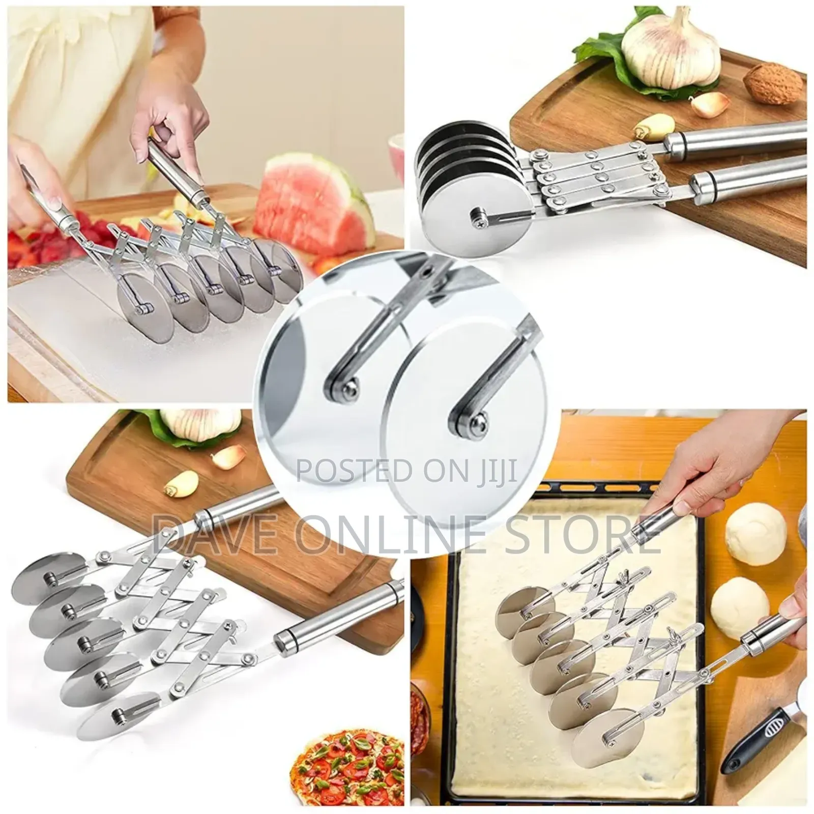 5 Wheel Pastry Cutter Pizza Knife Divider With Handle