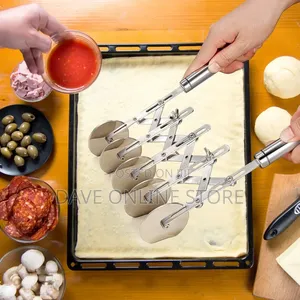 5 Wheel Pastry Cutter Pizza Knife Divider With Handle