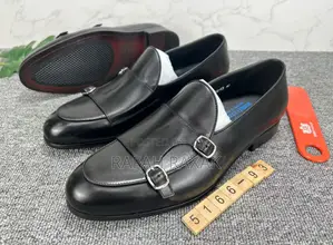 Men’S Double Monk Strap Robby Cavally Gentle Leather Loafers