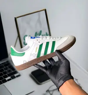Unisex White/Green Stripes Adidas Samba Og Low Sneakers